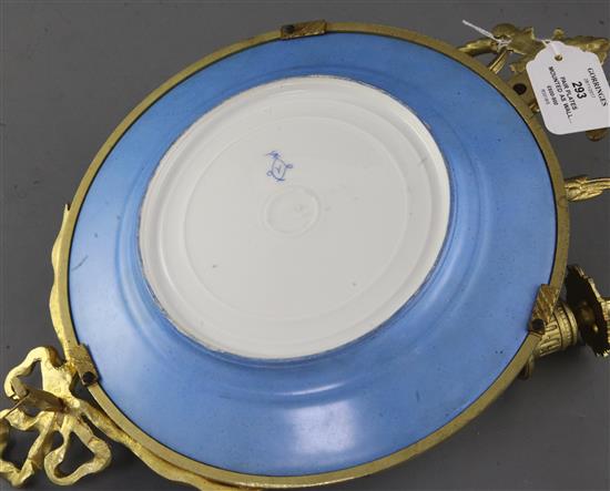 A pair of Sevres style porcelain plates, height 15in. diameter 10in.